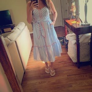 Eliza J striped sundress blue/white